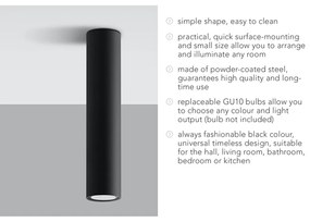 Čierne stropné svietidlo Sollux Castro