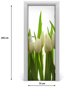 Fototapeta na dvere biele tulipány 75x205 cm