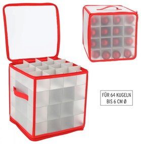 Vianočný úložný box na banky, gule a vianočné ozdoby, na 64 kusov