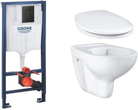 Set podomietkový konšrukcia so splachovacím tlačidlom Grohe Solido 38811KF0, WC misa Grohe Bau Ceramic 39427000, 39492000