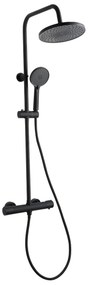 Invena Volos, sprchová sada s termostatickou batériou, čierna matná, INV-AU-37-T04-V