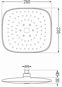 Mexen Uno, podomietkový sprchový set DR33, chrómová, 71435DR33-00