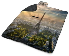 Sablio Plážová deka Paríž Eiffelova veža Skyline: 200x140 cm