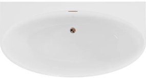 Mexen Bruna, voľne stojaca vaňa ku stene 170 x 88 cm, biela lesklá, ružové zlato, 52731708800-60