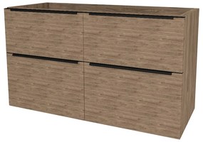 Mereo, Mereo Mailo, kúpeľňová skrinka 121 cm, čierne madlo, Multidecor, Dark Rockford Hic, MER-CN593SBDRH1