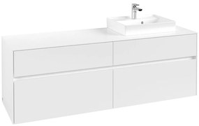 VILLEROY &amp; BOCH Collaro závesná skrinka pod umývadlo na dosku (umývadlo vpravo), 4 zásuvky, 1600 x 500 x 548 mm, White Matt, C07900MS