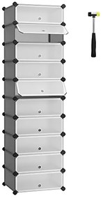 Stojan na topánky, plastový, 6 priehradiek, 105x83x31cm