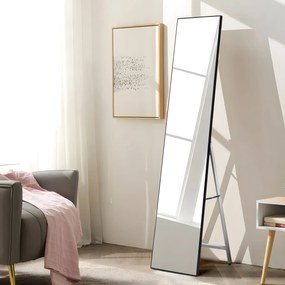 ModernHome Veľké stojace zrkadlo 159 cm, hliník - čierny rám