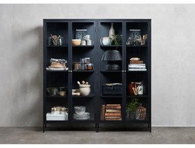 Čierna kovová vitrína 90x190 cm Carmel – Unique Furniture
