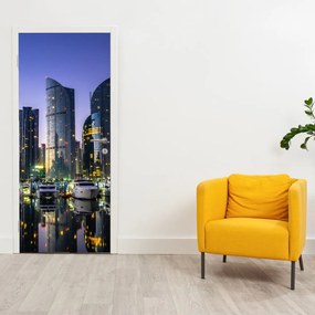 Fototapeta na dvere - Jachty a Mrakodrapy (95x205cm)