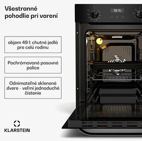 Klarstein SmartSlim rúra, Slim dizajn, 9 funkcií, objem 49 l, jednoduché čistenie, EEK A