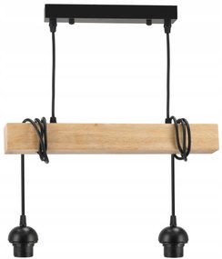 BERGE LED závesné stropné svietidlo, drevený trám, 2xE27, luster Loft Brylant