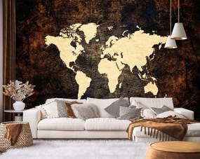 Gario Fototapeta Mapa sveta v hnedej farbe Materiál: Vliesová, Rozmery: 200 x 140 cm