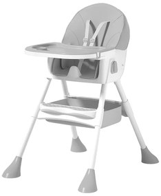 Stolička na kŕmenie KDK03 4v1 sivá + košík a kolieska ZDARMA