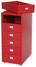 Zásuvková skrinka Boston T851 - 69x28x41cm, 6 zásuviek - červená