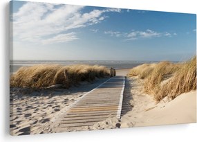 Obraz - Piesočná pláž na ostrove Langeoog, Nemecko (90x60 cm)