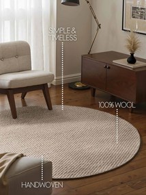 ELLE Decoration, Kusový koberec Lyon Beans 106315 Natural Beige kruh z kolekcie Elle, 200x200 (priemer) kruh, béžová, obývacia izba