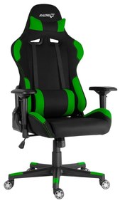 Herné kreslo Racing Pro ZK-025 TEX — látka, čierna / zelená