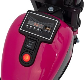 Ramiz Elektrická motorka Chopper FASTER pre deti ružová + FM rádio + audio panel + LED