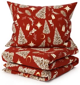 Obliečky z mikrovlákna GOLD CHRISTMAS červené Rozmer obliečky: 70 x 90 cm | 140 x 200 cm