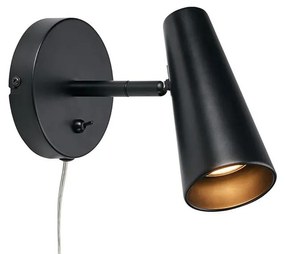 Čierne nástenné svietidlo Markslöjd Crest, výška 17 cm