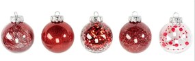Vianočné guľky - červené SYSD1688-070 (30ks)