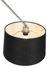 Osvetlenie na závesenie z ocele s čiernym ľanovým tienidlom 35 cm - Blitz