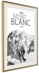 Artgeist Plagát - Mont Blanc [Poster] Veľkosť: 40x60, Verzia: Zlatý rám s passe-partout