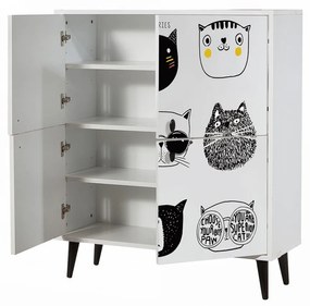 Detská komoda Cats 95 cm biela