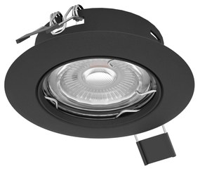 EGLO LED zápustné bodové svetlo PENETO, 1x2, 8W, teplá biela, 8cm, okrúhle, čierne