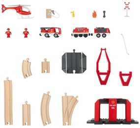 lupilu®  Drevená železničná súprava L (hasiči)  (100394949)