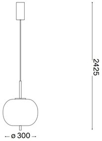 Ideal Lux - LED Luster na lanku UMILE LED/20W/230V pr. 30 cm CRI 90 mosadz/biela