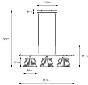 Markslöjd 108975 - Závesné svietidlo na lanku OXFORD 3xE14/40W/230V mosadz/biela