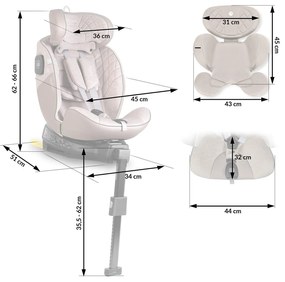Autosedačka Aero Line, ISOFIX,0-36 kg, béžová | Nukido