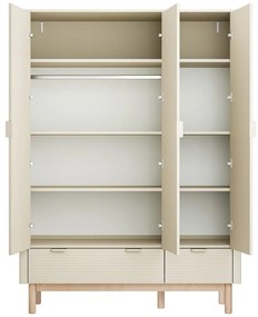 Krémová detská šatníková skriňa 144x52 cm Miloo – Pinio