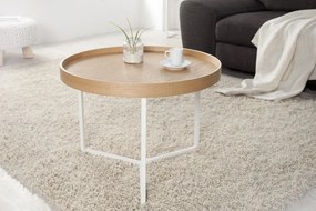 Konferenčný stolík Modul 60 cm z prírodného dreva biely