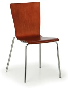 Drevená stolička s chrómovanou konštrukciou CALGARY, orech