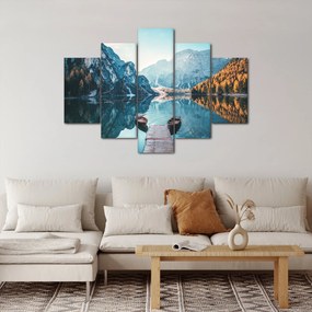 Obraz - Lode na jazere Braies (150x105 cm)