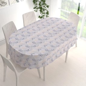 Biante Dekoračný oválny obrus PML-057 Mozaika žltosivých listov na sivom 100x140 cm