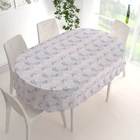 Biante Dekoračný oválny obrus PML-057 Mozaika žltosivých listov na sivom 120x180 cm