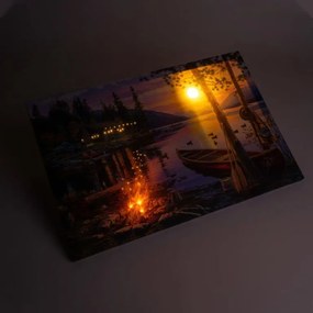Nástenná maľba Západ slnka Kanada, 4 LED diódy, 40 x 60 cm