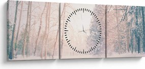 Obraz - Výhľad do lesa (s hodinami) (90x30 cm)