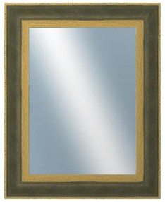 DANTIK - Zrkadlo v rámu, rozmer s rámom 40x50 cm z lišty ZVRATNÁ zelenozlatá plast (3070)