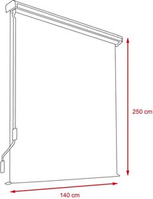 Zvislá markíza Avenberg TACOMA šírka 140 cm -Sivá