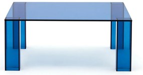 Modrý sklenený konferenčný stolík 85x85 cm Adularia – Kave Home