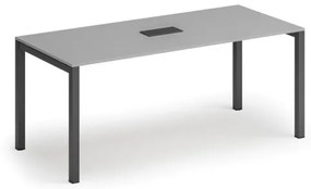 Stôl SQUARE 1800 x 800 x 750, sivá + stolná zásuvka TYP V, čierna