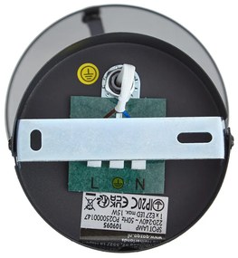 Dizajnový nástenný reflektor čierny s dymovým sklom - Domo