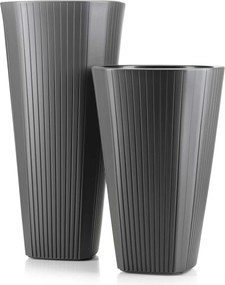 PLASTOVÝ KVETINÁČ MORA 39X61 CM ANTRACITOVÁ