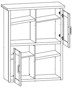 Sconto Komoda PARVATI pínia biela/dub truffel