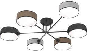 Prisadené svietidlo MAGA 6xE14/10W/230V čierna/hnedá/sivá
